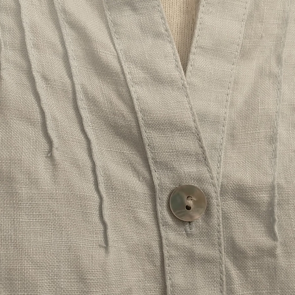 Linen Sheath Shirt Dress Pale Blue 4P Sleeveless Pastel Cool Color Natural Fabri - Picture 6 of 11